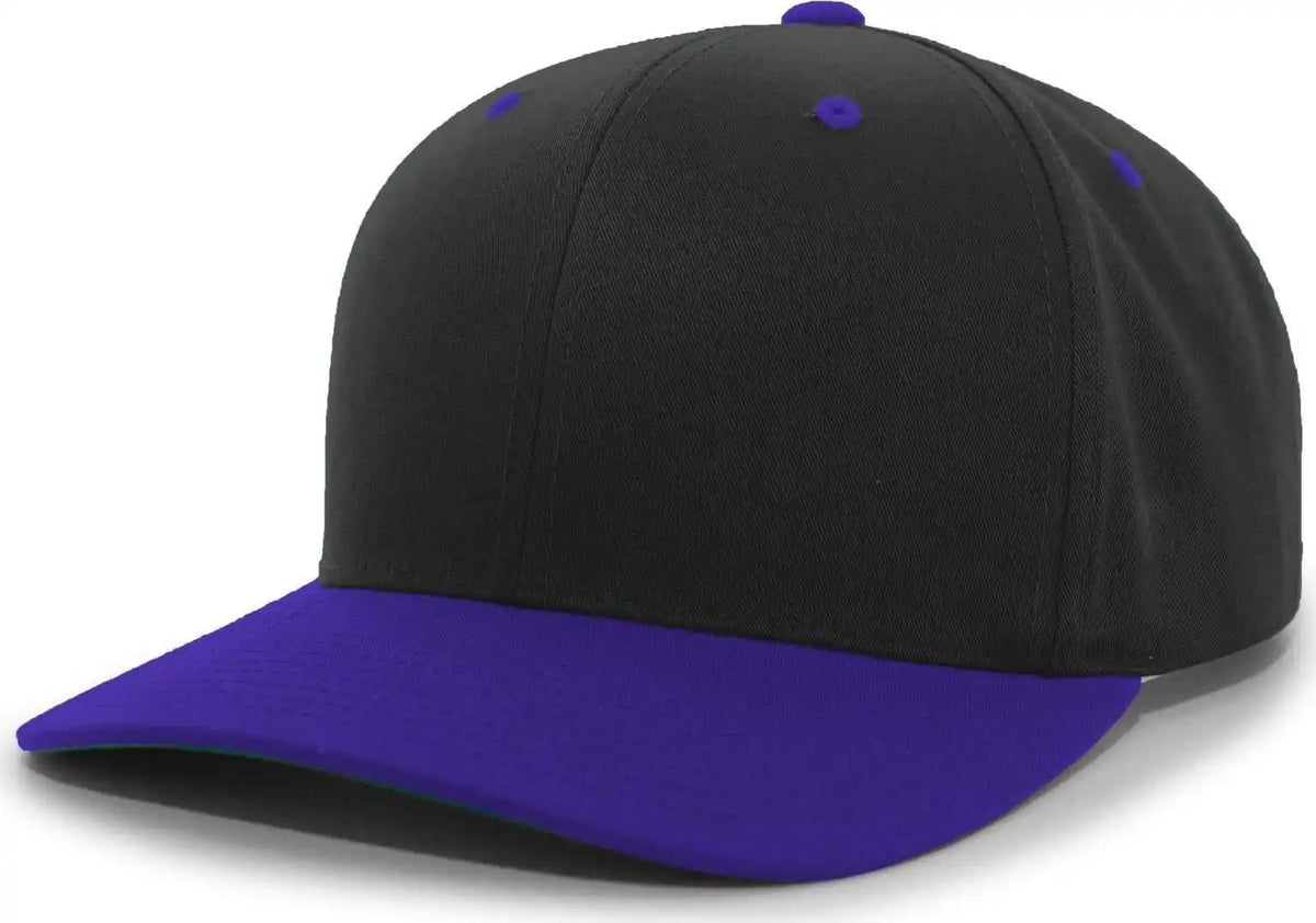 Pacific Headwear 302c Cotton Blend Hook and Loop Cap Black Purple / 6 1/2’’ 7’’