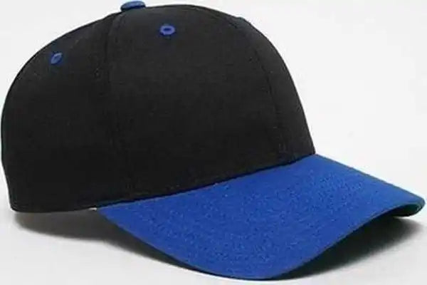Pacific Headwear 302c Cotton Blend Hook and Loop Cap Black Royal / 6 1/2’’ 7’’