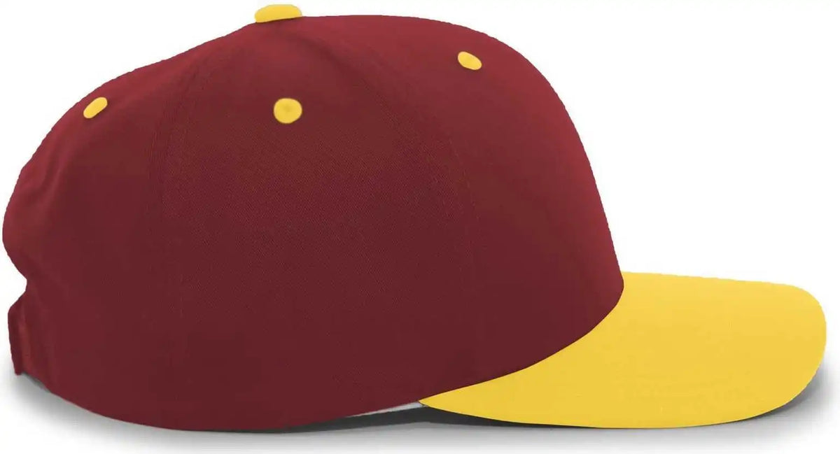 Pacific Headwear 302c Cotton Blend Hook and Loop Cap Maroon Gold