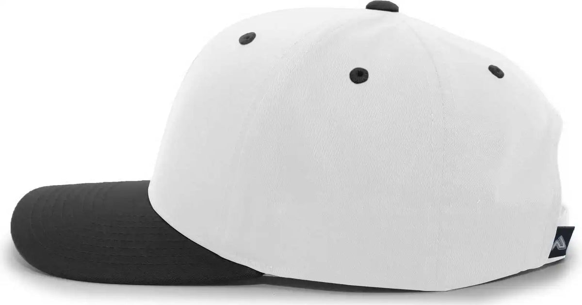 Pacific Headwear 302c Cotton Blend Hook-and-loop Cap - White Black