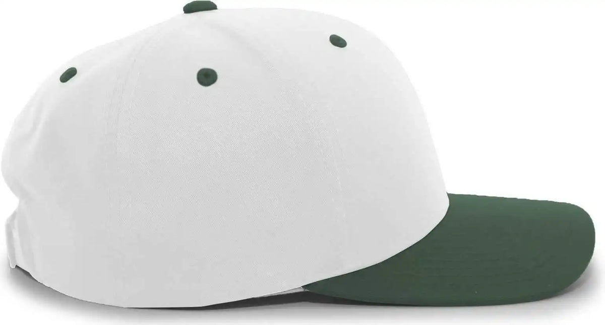 Pacific Headwear 302c Cotton Blend Hook-and-loop Cap - White Dark Green