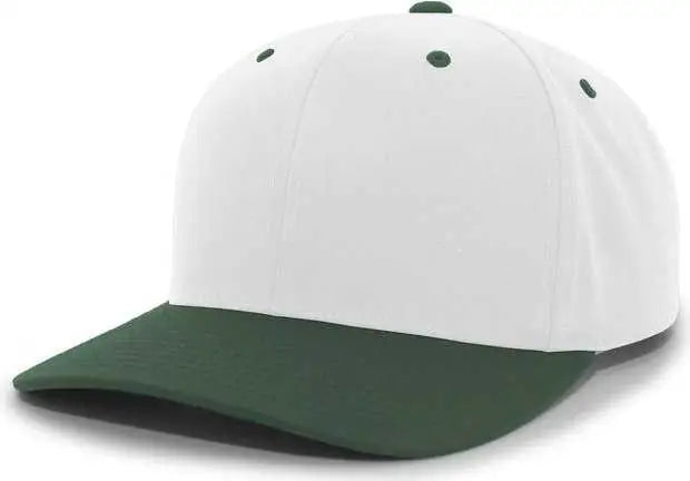 Pacific Headwear 302c Cotton Blend Hook-and-loop Cap - White Dark Green - Forest / 7’’ - 7 7/8’’