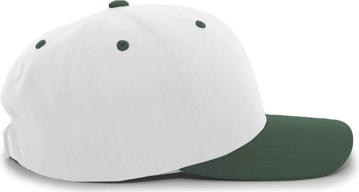 Pacific Headwear 302c Cotton Blend Hook-and-loop Cap - White Dark Green - Forest / 7’’ - 7 7/8’’
