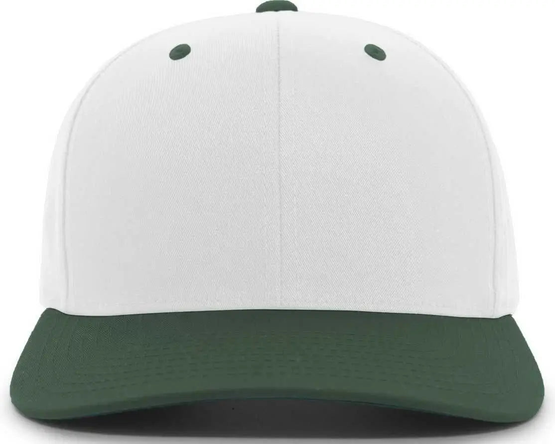 Pacific Headwear 302c Cotton Blend Hook-and-loop Cap - White Dark Green - Forest / 7’’ - 7 7/8’’