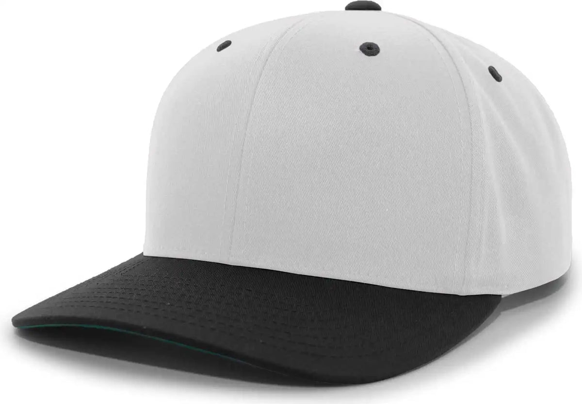 Pacific Headwear 302c Cotton Poly Hook and Loop Adjustable Cap Silver Black / 7’’ 7 7/8’’