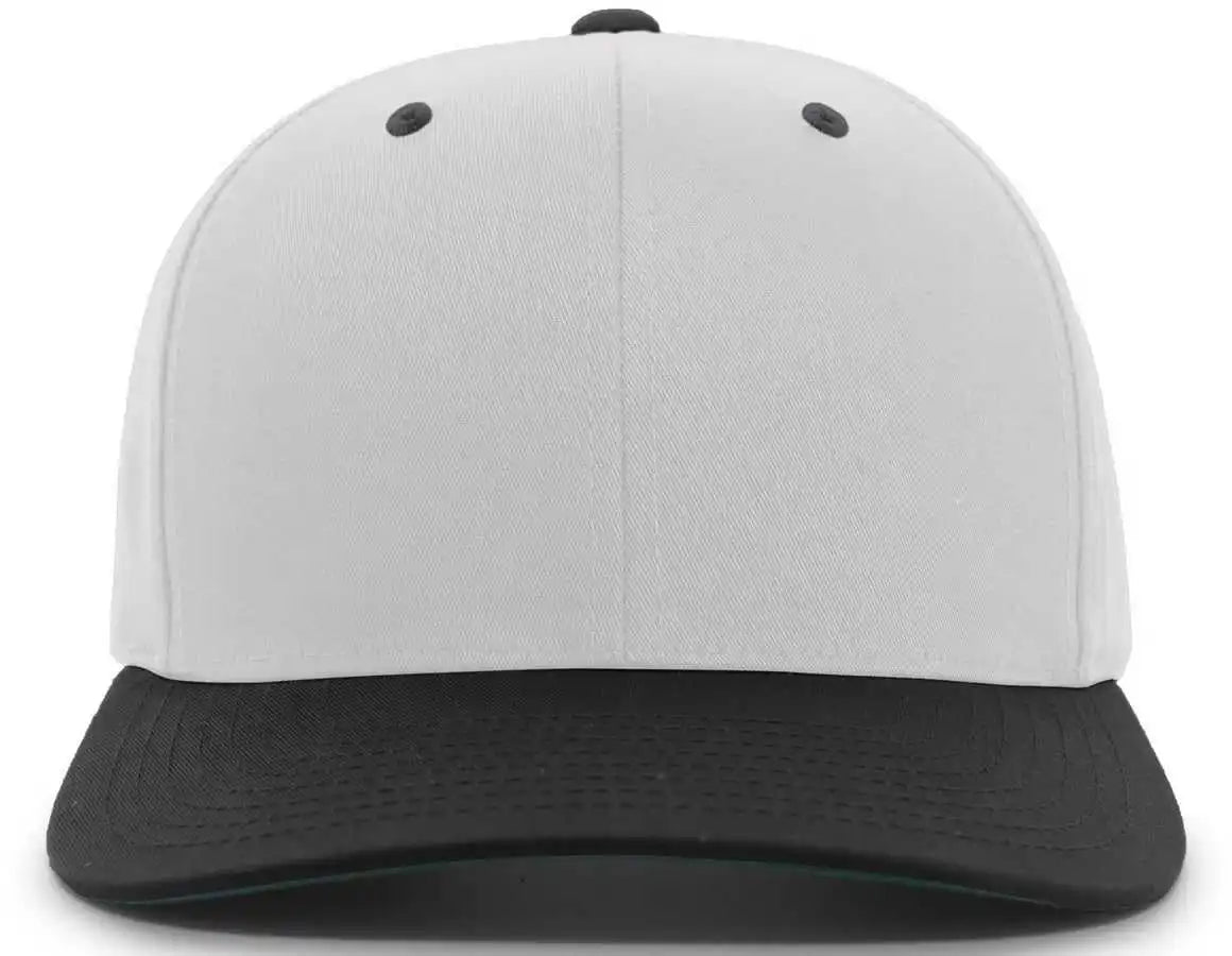 Pacific Headwear 302c Cotton Poly Hook and Loop Adjustable Cap Silver Black / 7’’ 7 7/8’’
