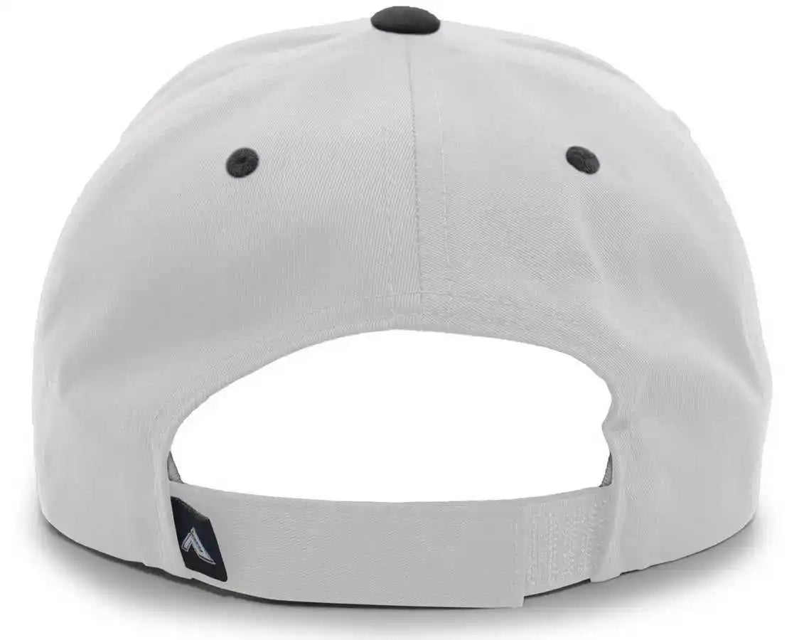 Pacific Headwear 302c Cotton Poly Hook and Loop Adjustable Cap Silver Black / 7’’ 7 7/8’’