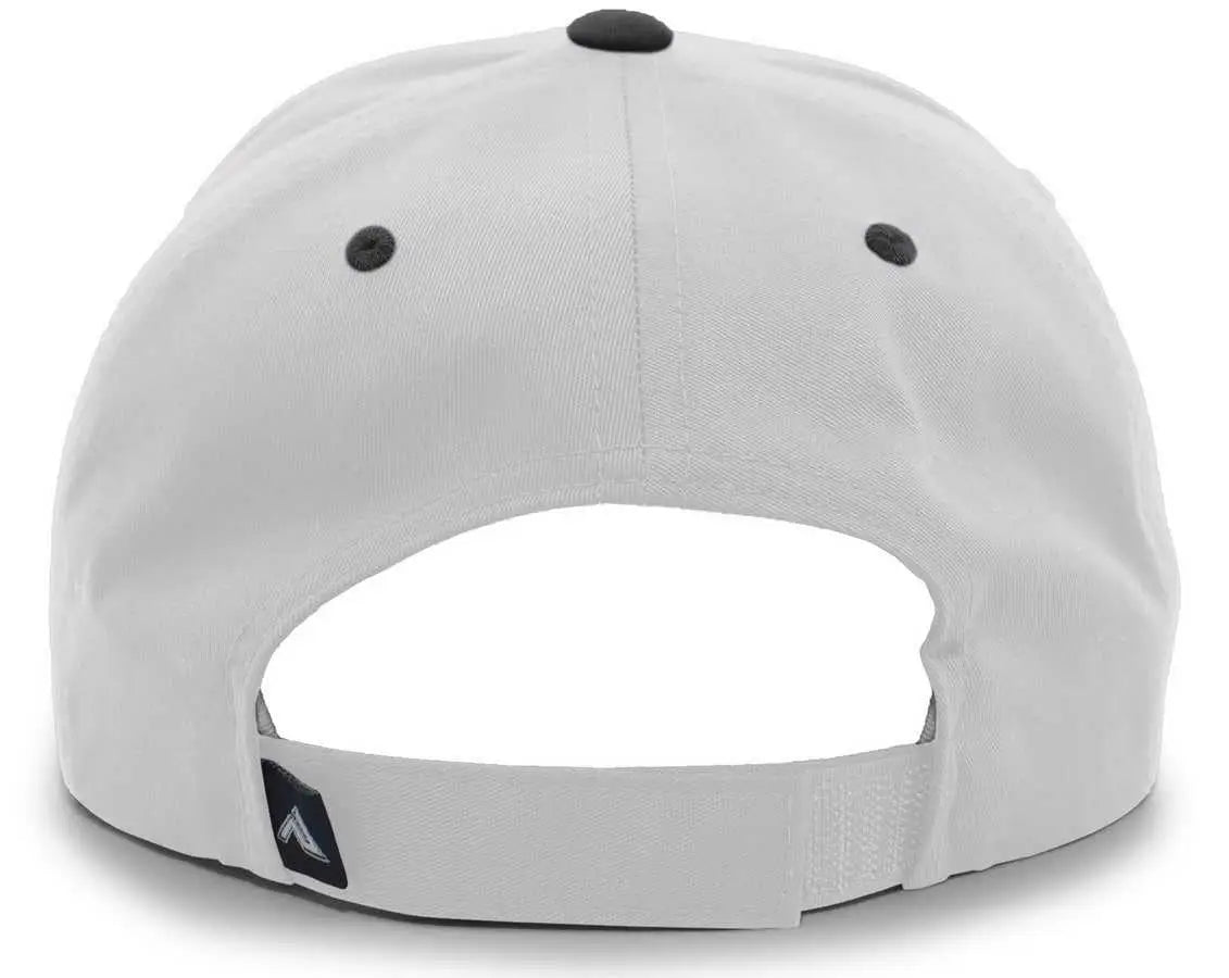 Pacific Headwear 302c Cotton-poly Hook-and-loop Adjustable Cap - Silver Black - 7’’ - 7 7/8’’