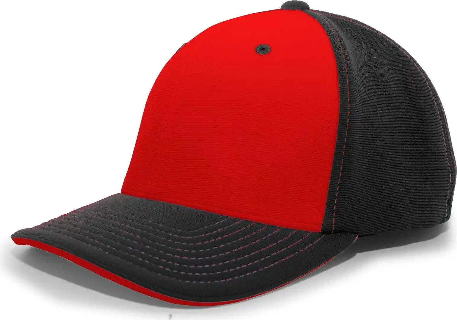 Pacific Headwear 398f M2 Performance Flexfit Cap - Black Cardinal - 6 3/8’’ - 7/8’’