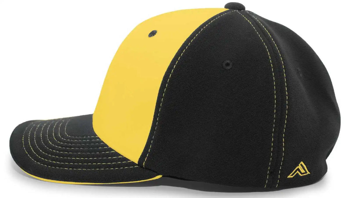 Pacific Headwear 398f M2 Performance Flexfit Cap Black Gold