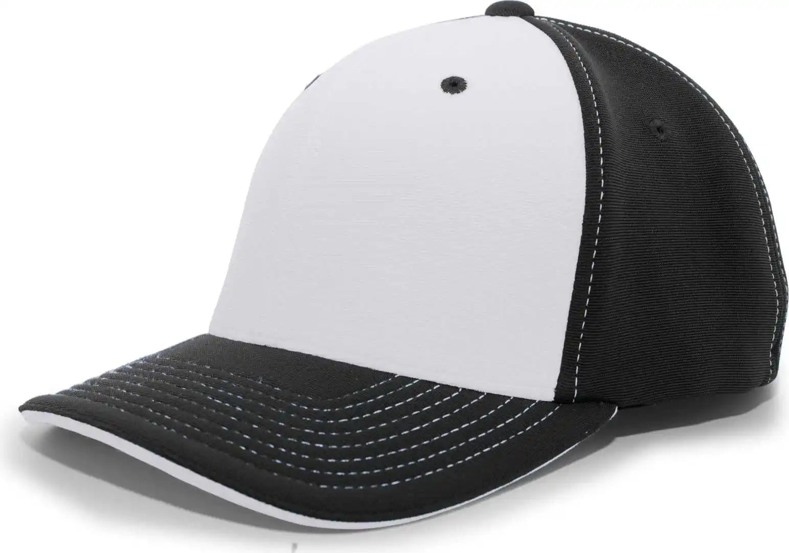 Pacific Headwear 398f M2 Performance Flexfit Cap - Black Silver - 6 3/8’’ - 7/8’’