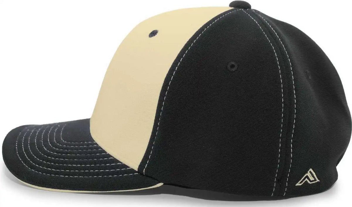 Pacific Headwear 398f M2 Performance Flexfit Cap - Black Vegas Gold
