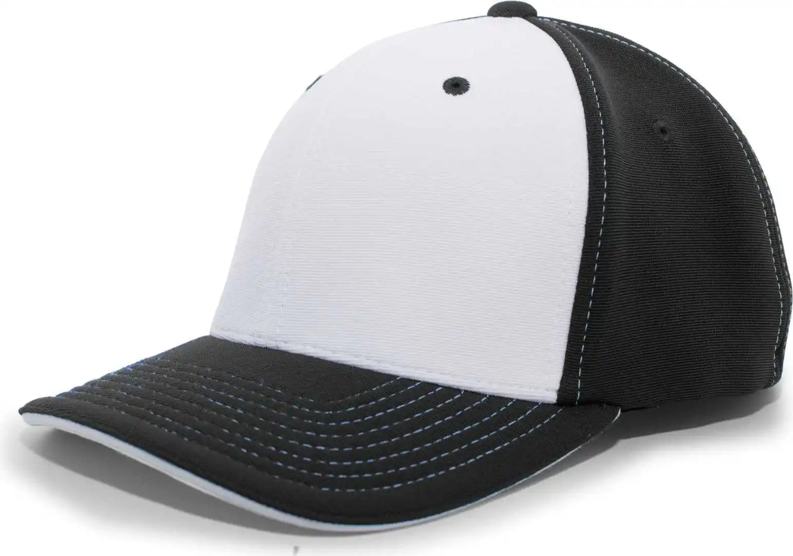 Pacific Headwear 398f M2 Performance Flexfit Cap - Black White - 6 1/2’’ - 7’’