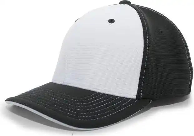 Pacific Headwear 398f M2 Performance Flexfit Cap Black White
