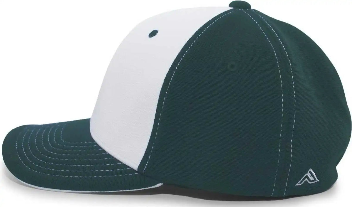 Pacific Headwear 398f M2 Performance Flexfit Cap Dark Green White