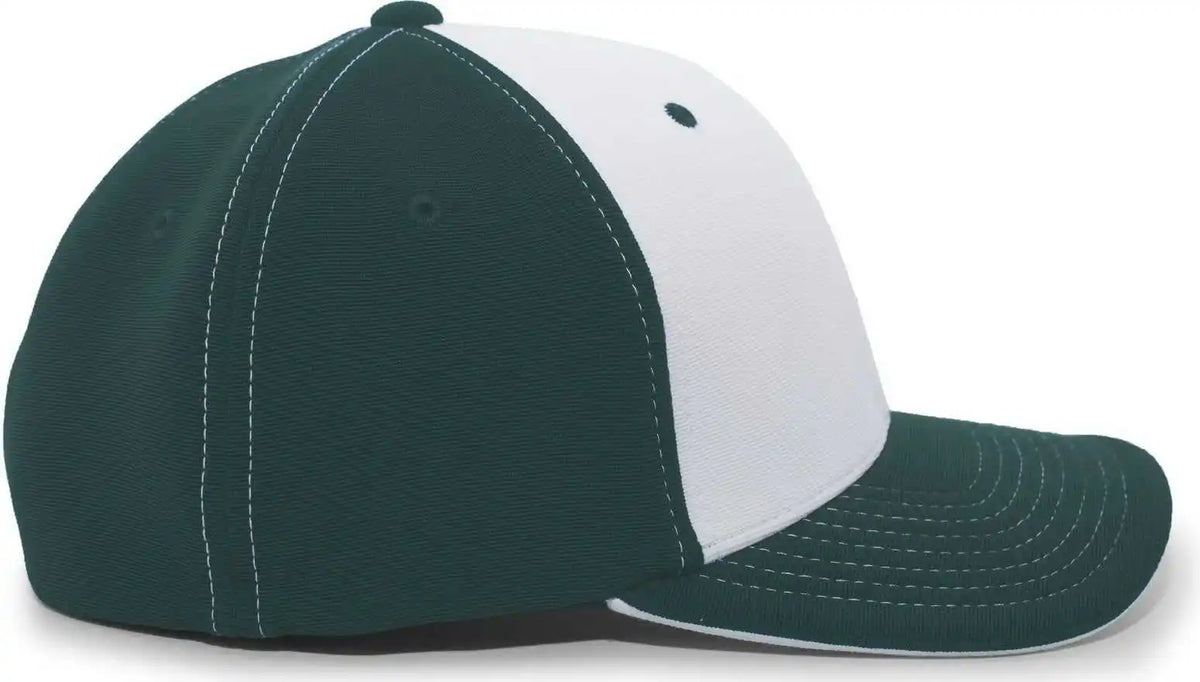 Pacific Headwear 398f M2 Performance Flexfit Cap Dark Green White