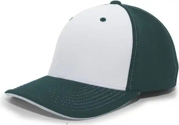 Pacific Headwear 398f M2 Performance Flexfit Cap Dark Green White