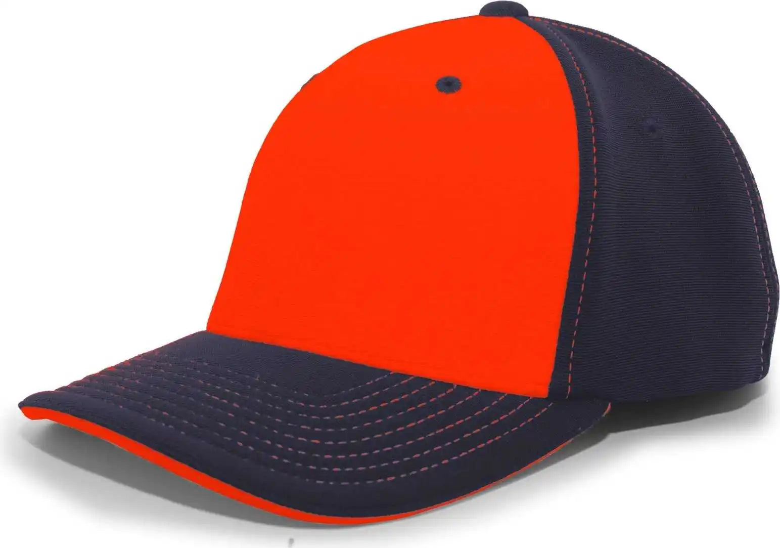 Pacific Headwear 398f M2 Performance Flexfit Cap - Navy Orange - 6 1/2’’ - 7’’
