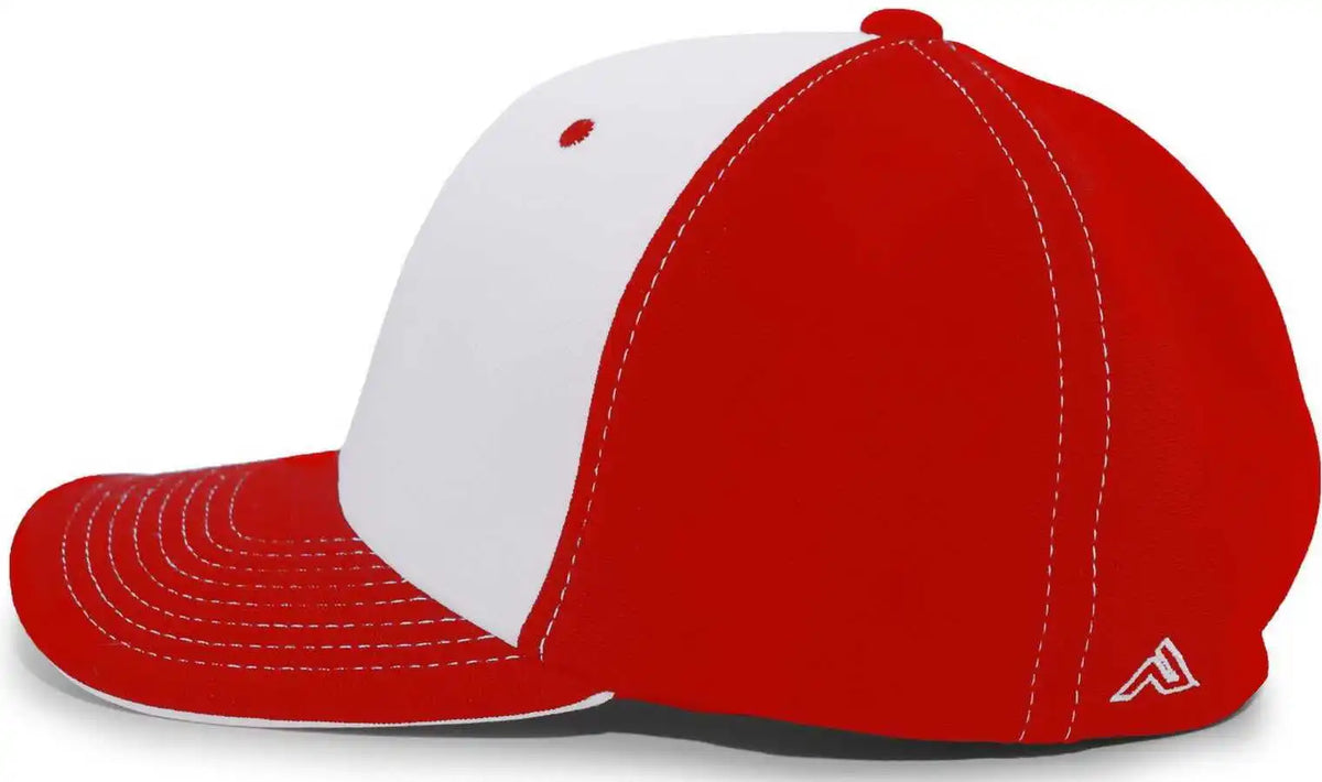 Pacific Headwear 398f M2 Performance Flexfit Cap - Red Silver