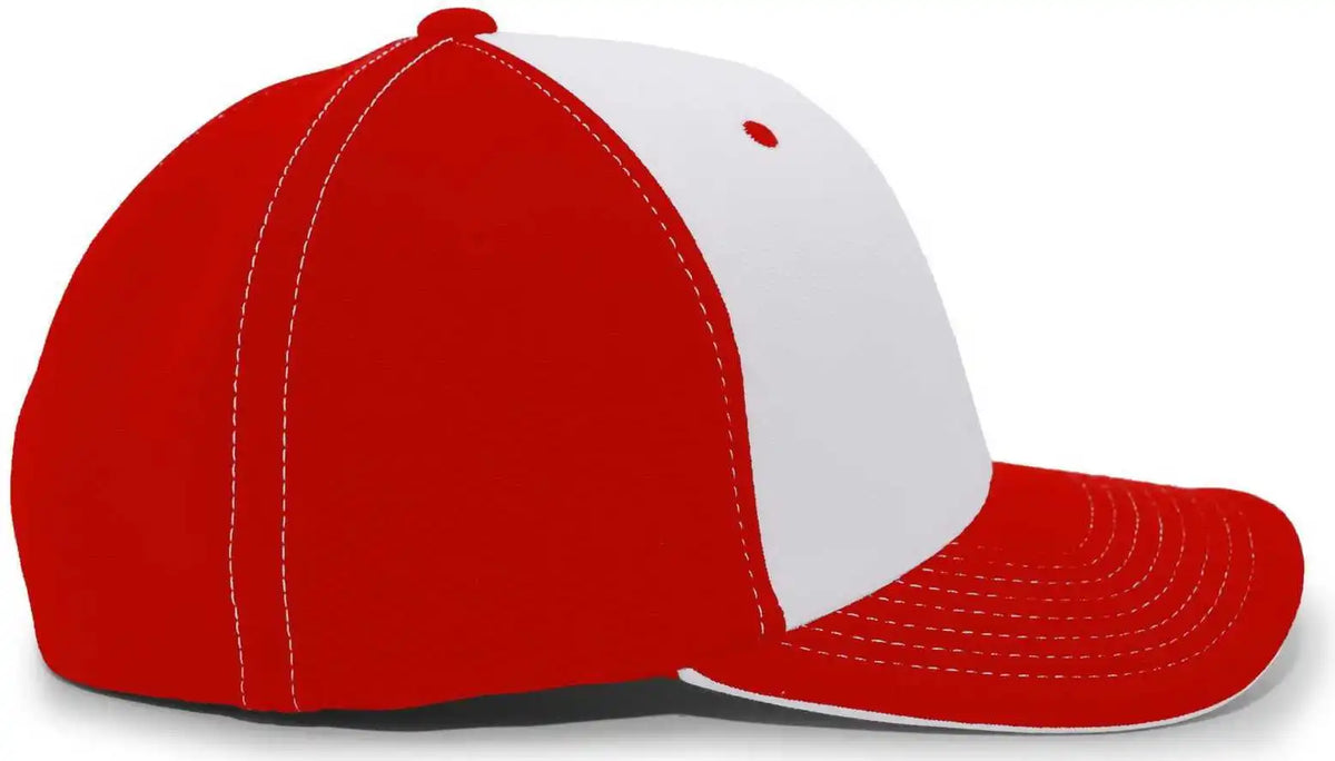 Pacific Headwear 398f M2 Performance Flexfit Cap - Red Silver