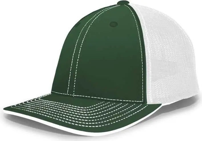 Pacific Headwear 404f Trucker Flexfit Cap - Dark Green White