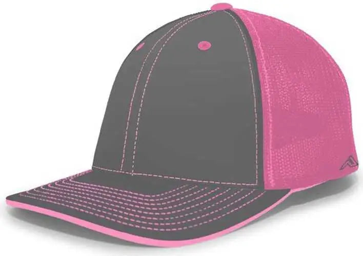 Pacific Headwear 404f Trucker Flexfit Cap - Graphite Pink