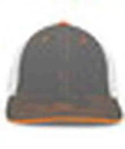 Pacific Headwear 404f Trucker Flexfit Cap - Graphite White Neon Orange