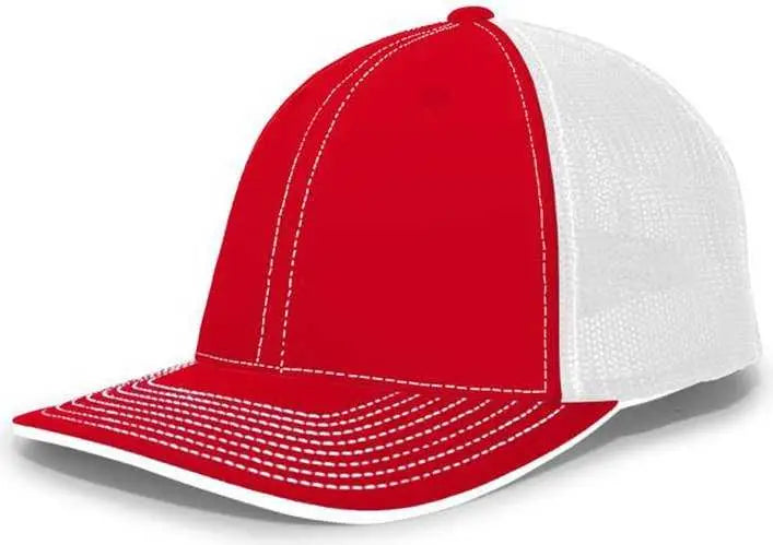Pacific Headwear 404f Trucker Flexfit Cap - Red White - 6 1/2’’ 7’’