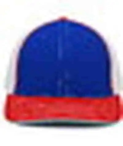 Pacific Headwear 404f Trucker Flexfit Cap - Royal White Red
