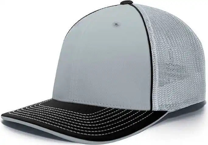 Pacific Headwear 404f Trucker Flexfit Cap - Silver Black - Light Gray / 6 1/2’’ 7’’