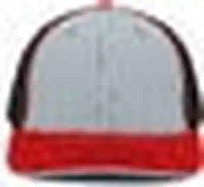 Pacific Headwear 404f Trucker Flexfit Cap - Silver Black Red - Light Gary / 6 1/2’’ 7’’