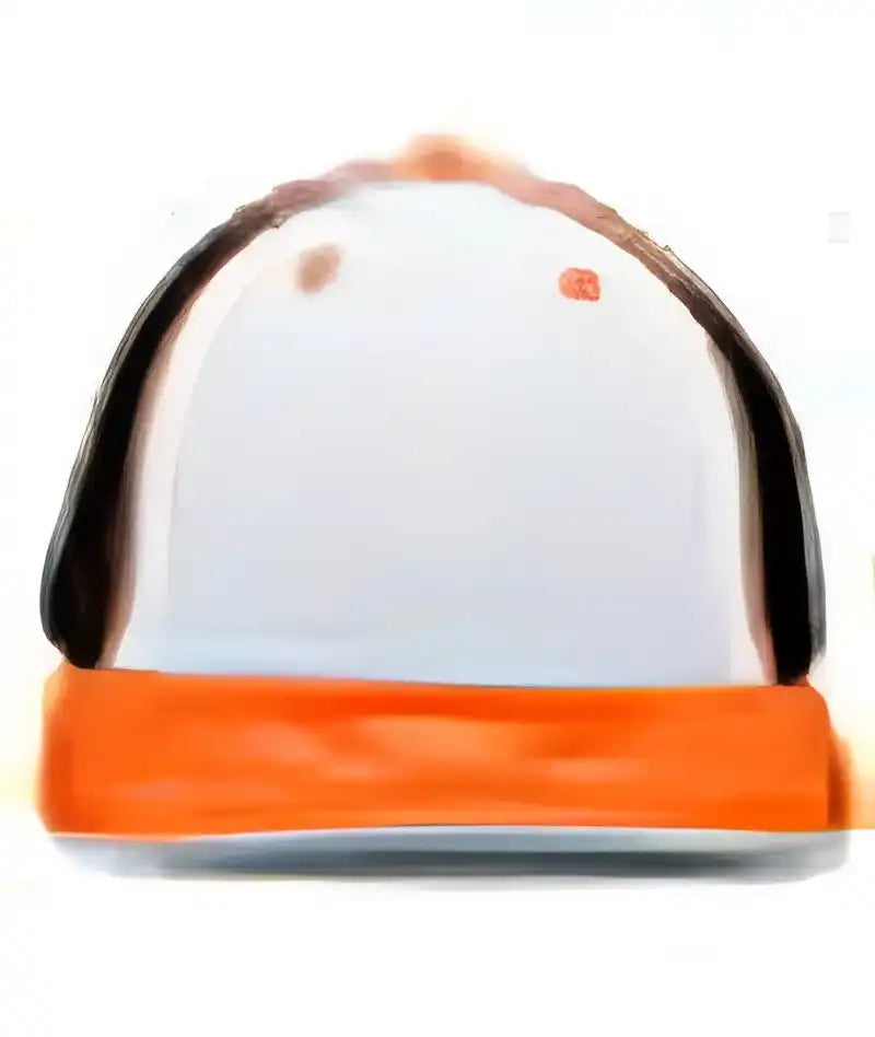 Pacific Headwear 404f Trucker Flexfit Cap - White Black Orange - 6 1/2’’ 7’’