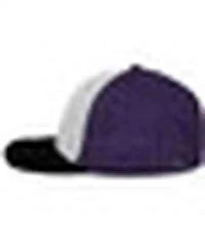 Pacific Headwear 404f Trucker Flexfit Cap - White Purple Black