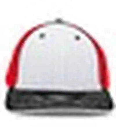 Pacific Headwear 404f Trucker Flexfit Cap - White Red Black - 6 1/2’’ 7’’
