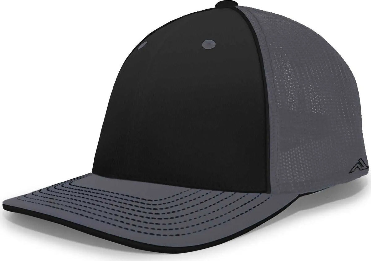 Pacific Headwear 404m Trucker Flexfit Cap - Black Graphite