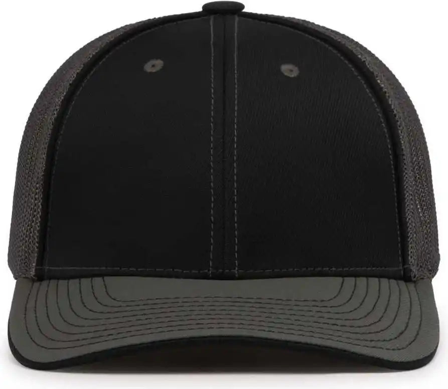 Pacific Headwear 404m Trucker Flexfit Cap - Black Graphite - Dark Gray / 6 1/2’’ - 7’’