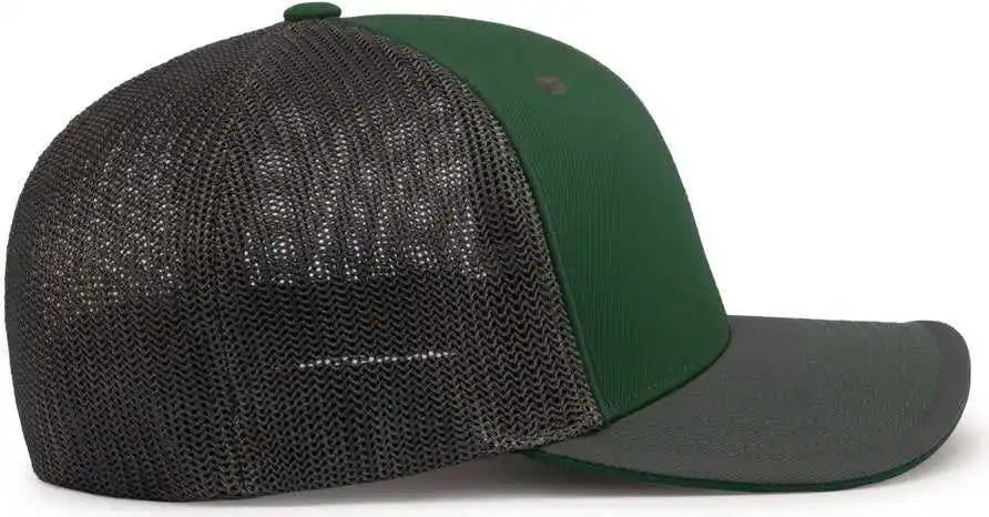 Pacific Headwear 404m Trucker Flexfit Cap Dark Green Graphite