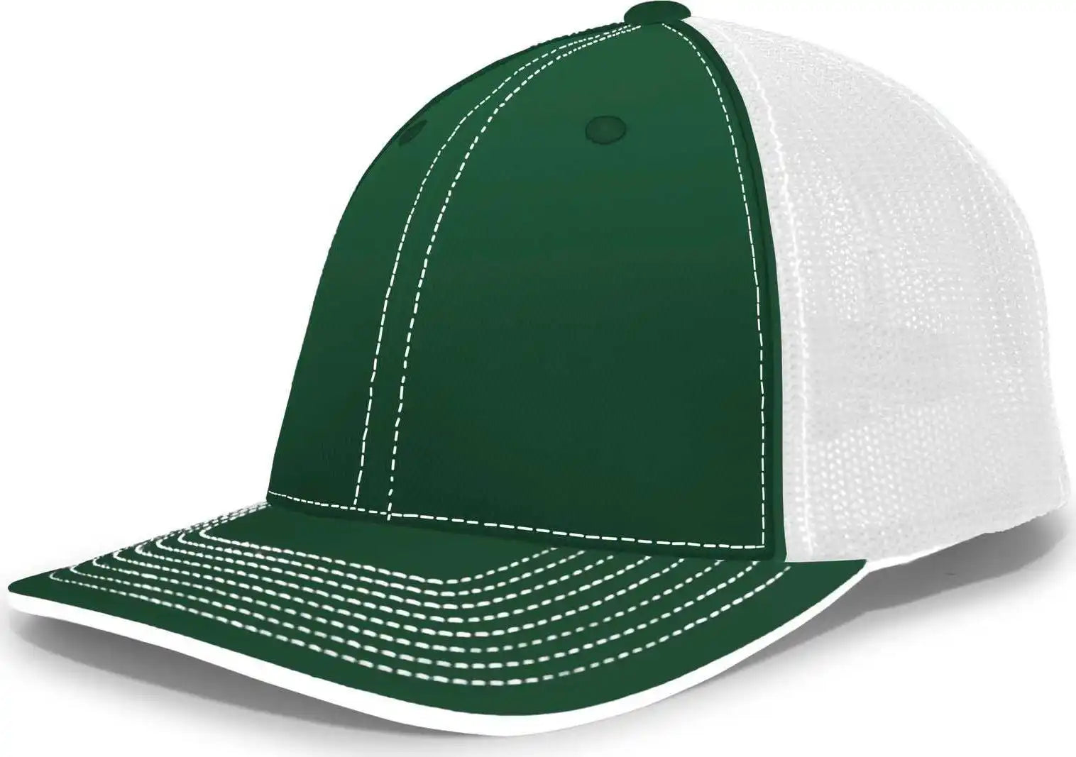 Pacific Headwear 404m Trucker Flexfit Cap - Dark Green White - Forest / 6 1/2’’ - 7’’