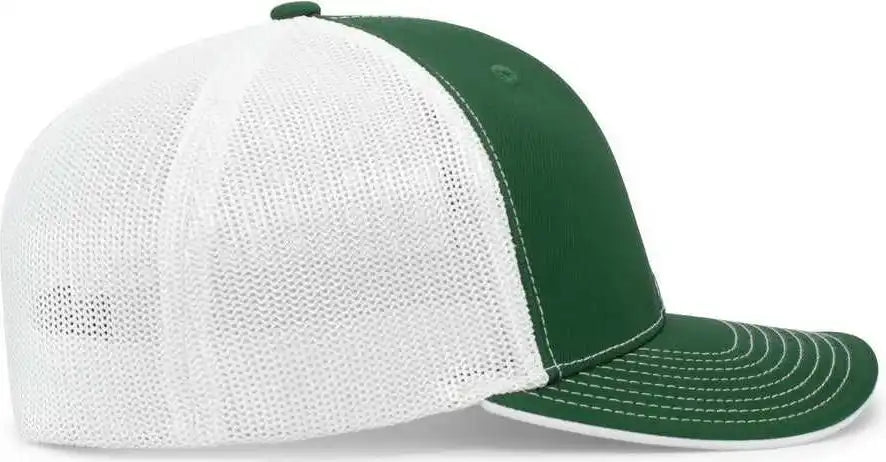 Pacific Headwear 404m Trucker Flexfit Cap Dark Green White