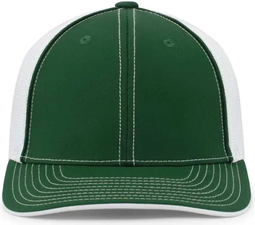 Pacific Headwear 404m Trucker Flexfit Cap Dark Green White