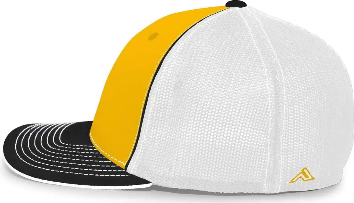 Pacific Headwear 404m Trucker Flexfit Cap Gold Black