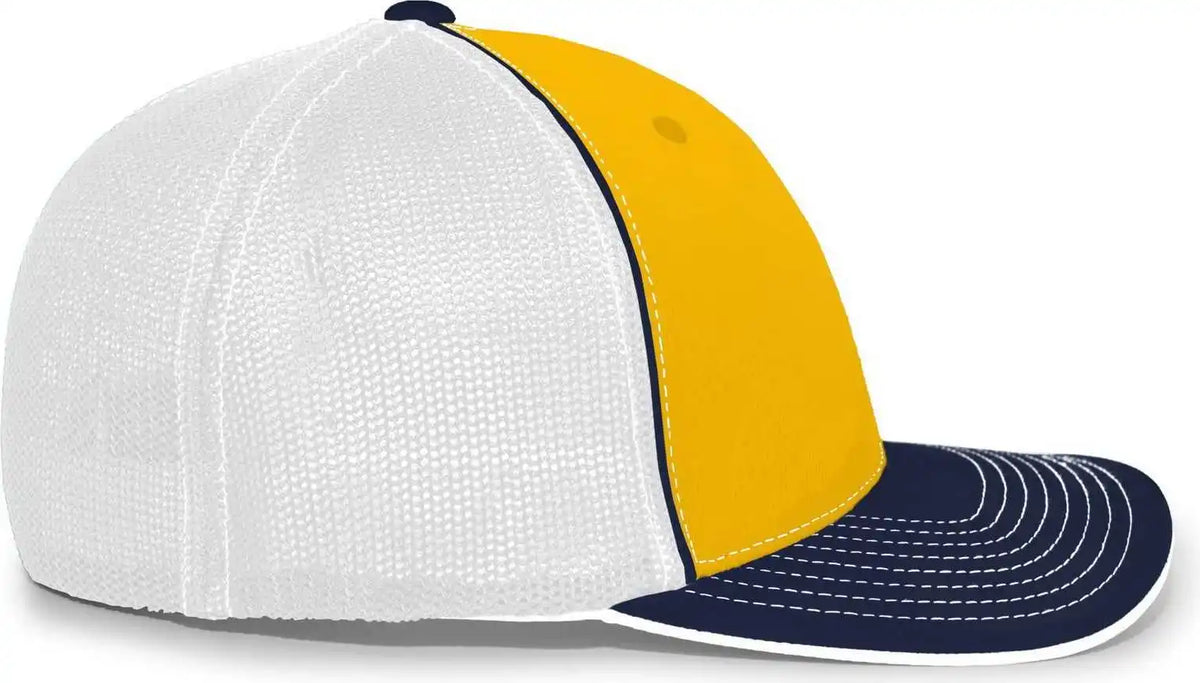 Pacific Headwear 404m Trucker Flexfit Cap Gold Navy