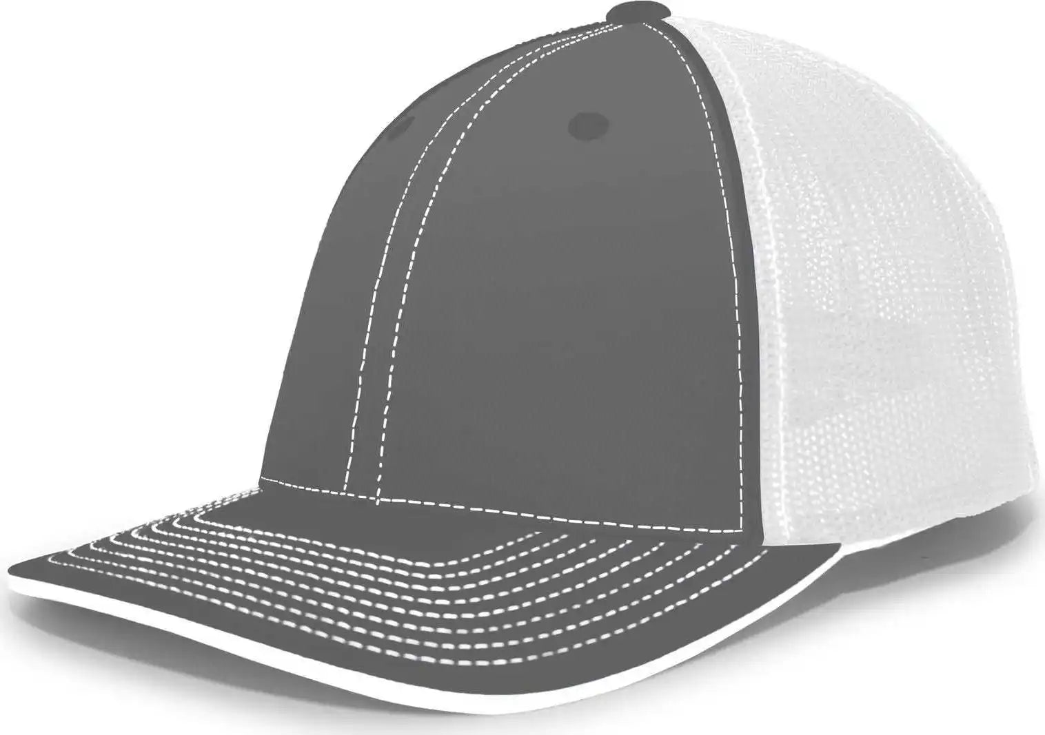 Pacific Headwear 404m Trucker Flexfit Cap - Graphite White - Dark Gray / 6 1/2’’ - 7’’