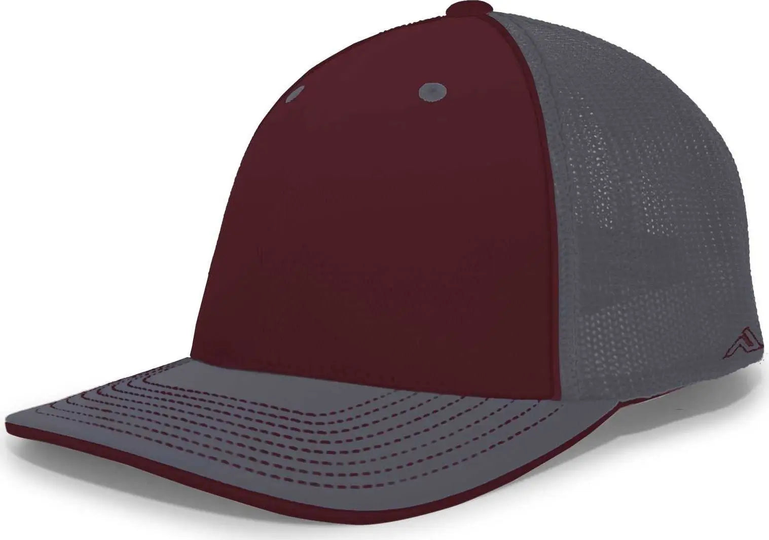Pacific Headwear 404m Trucker Flexfit Cap - Maroon Graphite