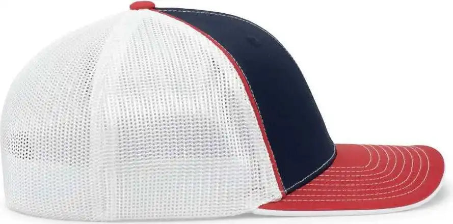 Pacific Headwear 404m Trucker Flexfit Cap - Navy Red