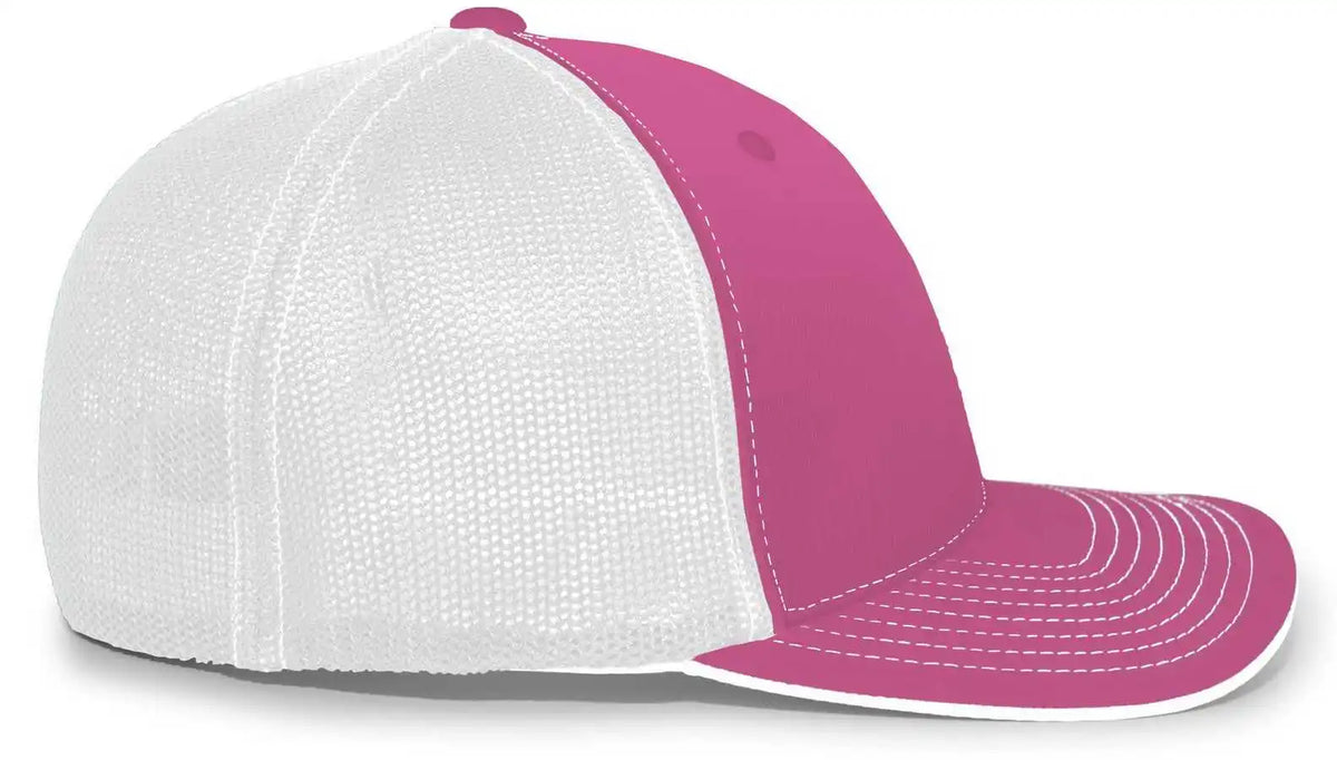 Pacific Headwear 404m Trucker Flexfit Cap Pink White