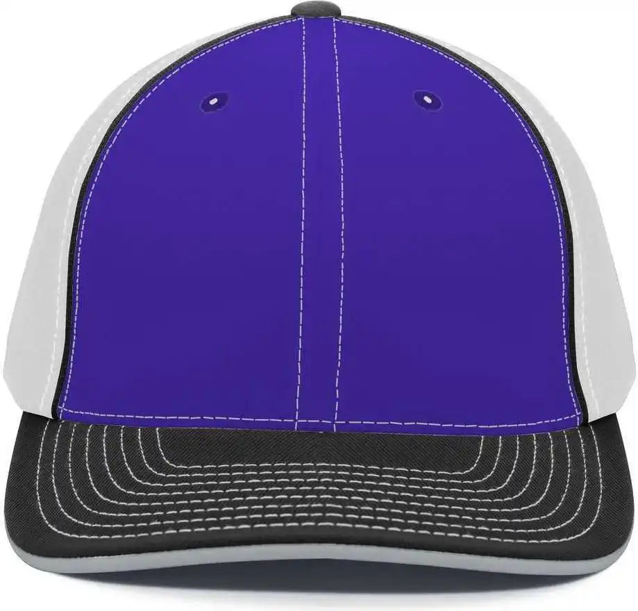 Pacific Headwear 404m Trucker Flexfit Cap - Purple White Black - 6 3/8’’ - 7/8’’