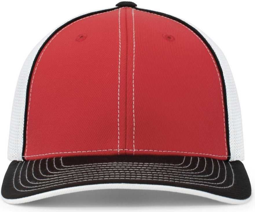 Pacific Headwear 404m Trucker Flexfit Cap - Red Black - 6 1/2’’ - 7’’