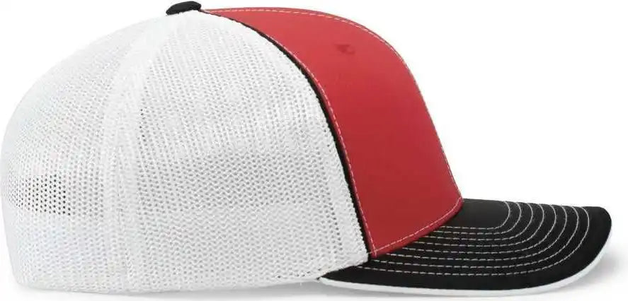 Pacific Headwear 404m Trucker Flexfit Cap Red Black