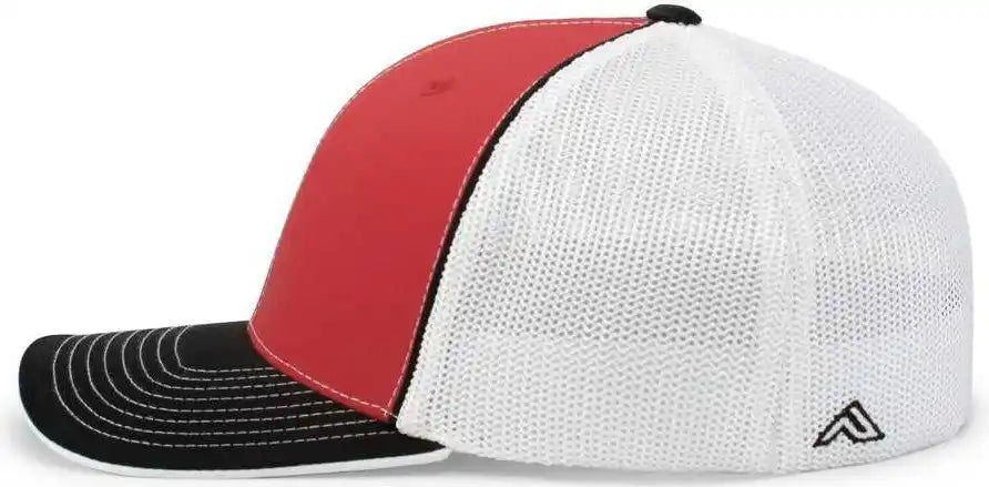 Pacific Headwear 404m Trucker Flexfit Cap Red Black